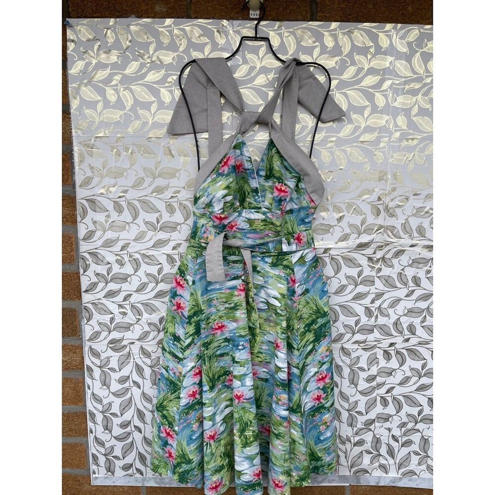 Victory Parade Monet Floral Midi Dress 100% Cotton UK 16 US 12